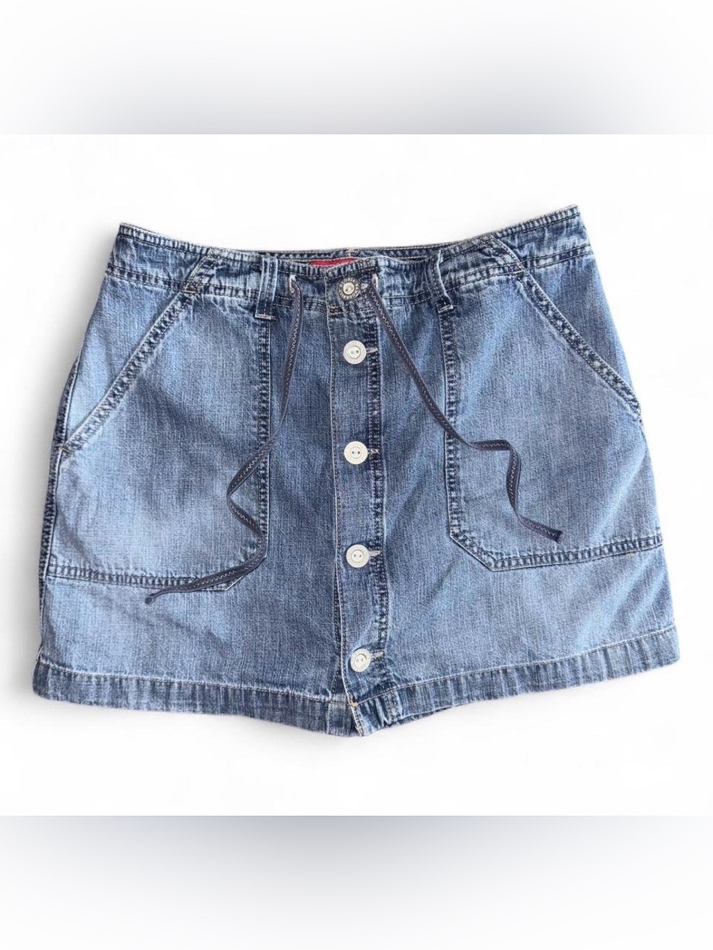 Vintage Y2K Gloria Vanderbilt Denim Cargo Skort 6 Button Front Preppy